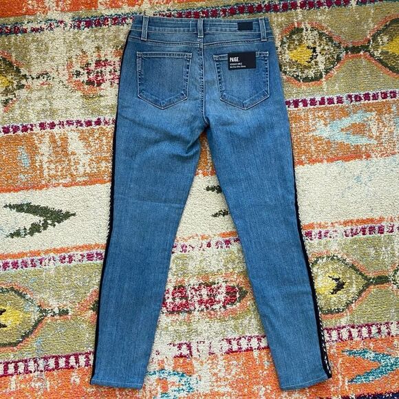 PAIGE Verdugo Embellished Mid-rise Skinny Ankle Jeans - Picture 9 of 16